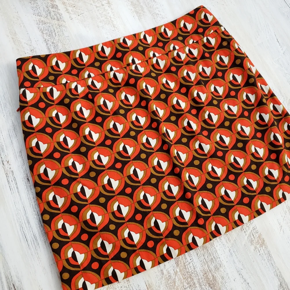 Nwot J. Crew  Abstract Geometrical Print Mini Skirt